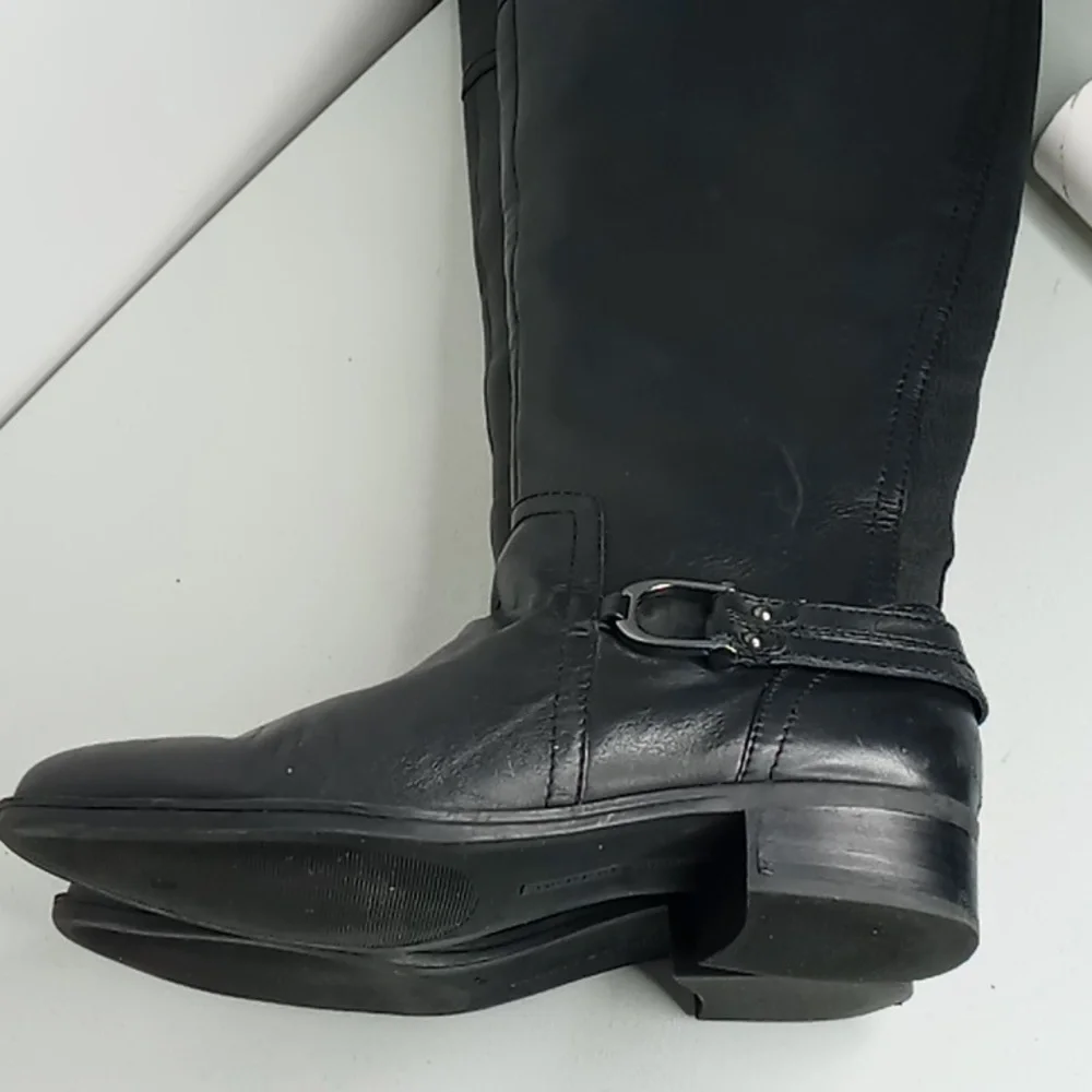 Audrey Brooke Black Knee-High Leather Boots - sz 8.5M
